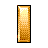 A vertical pixelated icon with a black border, featuring a gradient of orange and yellow tones forming a tall rectangular shape against a gray background.