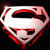 Pixelated icon with red and white color scheme featuring a stylized face inside a shield-like shape on black background.