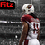 Pixelated image of a football player in a white uniform with red accents, holding a football, against a gray background with red text reading "Fitz" in the top-left corner.