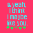 &yeah. I think I maybe like you. with green and brown star-like symbols on a pink background.