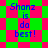 Blue text 'Shanz is do best!' on a green and pink checkered background with diamond-shaped pattern variations.