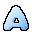 Four pixelated light blue A-shaped icons with black outlines arranged in a on gray background, each showing distinct internal structural variations