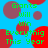 Pixelated green text on blue background with red and maroon circles, repeating 'Giants will win Everything This Year' in a pattern