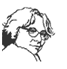 A black-and-white animated sequence shows a person with changing hairstyles and glasses drinking from a cup, transitioning through multiple poses.