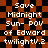 Static pixel art image with white text on a black-and-orange checkered background, displaying repeated lines of text.