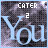 Pixelated image with 'CATER' text above a large light blue 'You' and small white '2', set against dark gray background.
