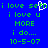 Blue background with green pixelated text reading 'i love seth i love u MORE i do... 10-5-07' and a white cursor blinking over the 't' in 'seth'.