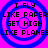 Four identical blue spiral patterns on a bright pink background with black pixelated text reading "I FLY LIKE PAPER GET HIGH LIKE PLANES".