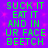 Green pixelated text on purple background repeats 'SUCK IT EAT IT AND IN UR FACE BEETCH' in two identical vertical with pink speckles