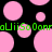 Black background with scattered pink circles and green text reading 'UiiSoDonn' in a pixelated style.