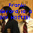 Two men in formal attire stand side-by-side against a textured brown background with blue text overlays.
