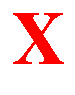 Four red X-shaped icons arranged in a on light gray background, each with distinct pixelated stroke widths and proportions