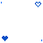 Animated contact sheet of 18 blue heart icons with text variations arranged in a 5x4 grid, showing sequential frame changes across multiple rows and columns.