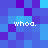 Pixelated blue and purple background with four instances of the text 'whoa.' in white pixelated font positioned at top-left, top-right, bottom-left, and bottom-right corners