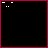 25 black squares with red borders, each containing pixelated text fragments in pink and white