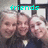 A pixelated image of three people in a with text above them, first showing 'friends' then changing to 'forever!' in cyan