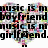 Heart-shaped collage of colorful pixelated fragments with overlaid black text reading "music is my imaginary boyfriend, music is my girlfriend." and "music is what i want you to touch!".
