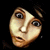 Three pixelated views of a person's face with dark hair against a black background, showing slight variations in facial expression and head position.