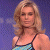 A pixelated contact sheet showing two frames of an animated icon featuring a woman in a blue patterned top on the left and green text reading "Original Icons .com" on the right against a purple background.
