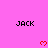 Pixelated pink background with repeated black text 'JACK' and red heart symbols arranged in a pattern, partially obscured by gray overlay