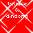 Red background with white diamond-shaped pattern and repeated text "twinkie & dindong" in pixelated font