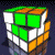 A pixelated Rubik's Cube with green, white, and orange faces held in a hand against a dark background, next to bold text reading "I love the 80's" on a pink and light blue striped backdrop.