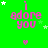 Green background with pink text 'i adore you' and scattered white and green stars, with a gray rectangle in the bottom-right corner.