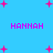 Pixelated blue background with pink plus signs and repeated 'HANNAH' text in purple pixel font.