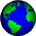 12 blue and green globe icons showing different Earth views, with one empty gray in the bottom-right corner