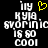 Pixelated text and a yellow heart symbol on black background, with visible animation change between frames.