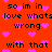 Red background with repeated black text and pink hearts, no visible animation changes.