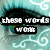 A static image of a stylized eye with teal and white swirls, overlaid with black text boxes containing fragmented phrases.
