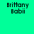 Four pixelated text display 'Brittany Babii' in black block letters on cyan, purple, magenta, and light blue backgrounds