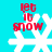White snowflake with red text 'let it snow' on cyan background, animated to show pixelated motion blur in