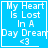 Blue square icon with white pixelated text reading "My Heart Is Lost In A Day Dream" and a heart symbol, featuring an animated change in the bottom-right corner.