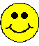 Two yellow circular pixelated faces with black eyes and mouths on a gray background; left face has upward curved mouth, right face has downward curved mouth.