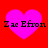 Four identical pink hearts on red background with black text 'Zac Efron' overlaid, each heart slightly pixelated and positioned in a