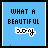 identical blue square icons with 'WHAT A BEAUTIFUL BOY' text and a pixelated boy figure, each icon showing slight animation variations in the boy's pose and small red accents
