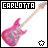 Pixelated image of a pink electric guitar with 'EARLOTTA' text above, featuring two distinct bottom-right symbols in adjacent frames.