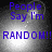 Blue text on a gray gradient background with bright light spots, repeating 'People Say I'm RANDOM!!' across four