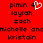 Red background with black text listing names and a white pixelated heart symbol next to 'pimin 4' on the left side.