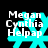 Four cyan star-shaped icons with white text 'Megan Cynthia Helpap' on black background, each showing different animation frames.