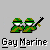 Two pixelated figures in green camouflage uniforms with white faces and black belts stand side-by-side holding a rifle, one figure's rifle has a yellow flame effect.