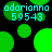 Green circular shapes and cyan text 'odarionno 59543' on black background with pixelated appearance.