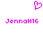 A static pixel art image featuring a pink heart symbol above two identical text strings on a white background.