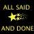 Static pixelated icon with text "ALL SAID AND DONE" and a yellow star symbol on dark background.