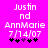 Pixelated text on bright pink background with two of black and purple asterisks below date