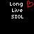 Black background with white pixelated text 'Long Live SIOL' on both sides and a red heart symbol between them.