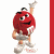 Four M&M characters in pixelated style: red, blue on motorcycle, yellow, green; purple text overlay with download instructions.