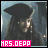 Animated contact sheet of 11 frames showing a character with dreadlocks and a tricorn hat in various poses, each frame featuring pink text at the bottom.